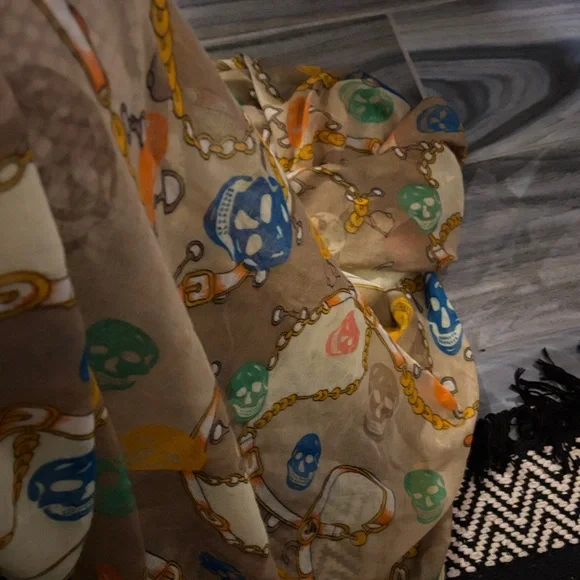 Gucci Multicolor Skull Print Scarf - Picture 7 of 8